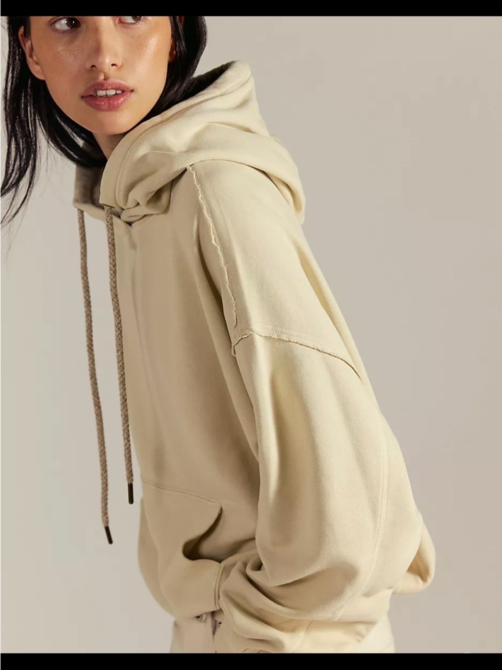 We The Free Cropped Cream Color with Drawstrings